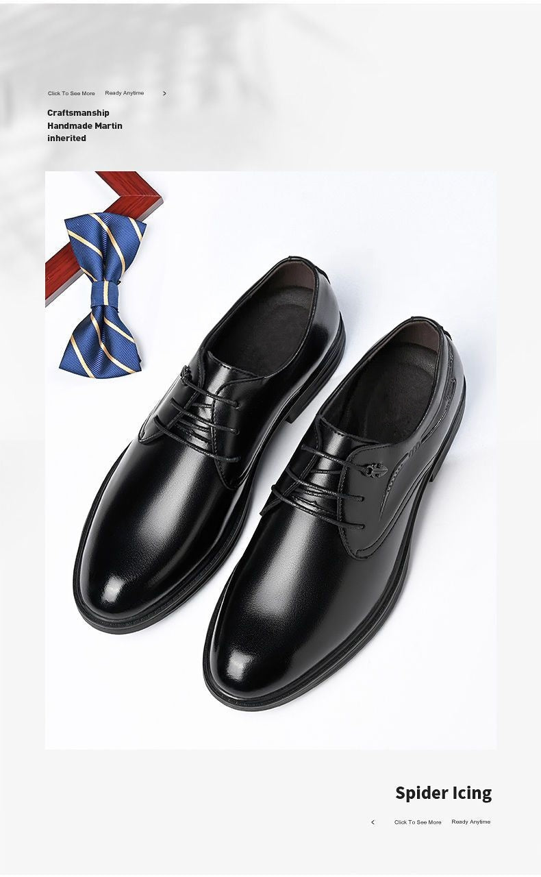 Men's Business Leather Shoes Men's Black Casual Genuine Cowhide Formal Wear Korean Fashion Shoes