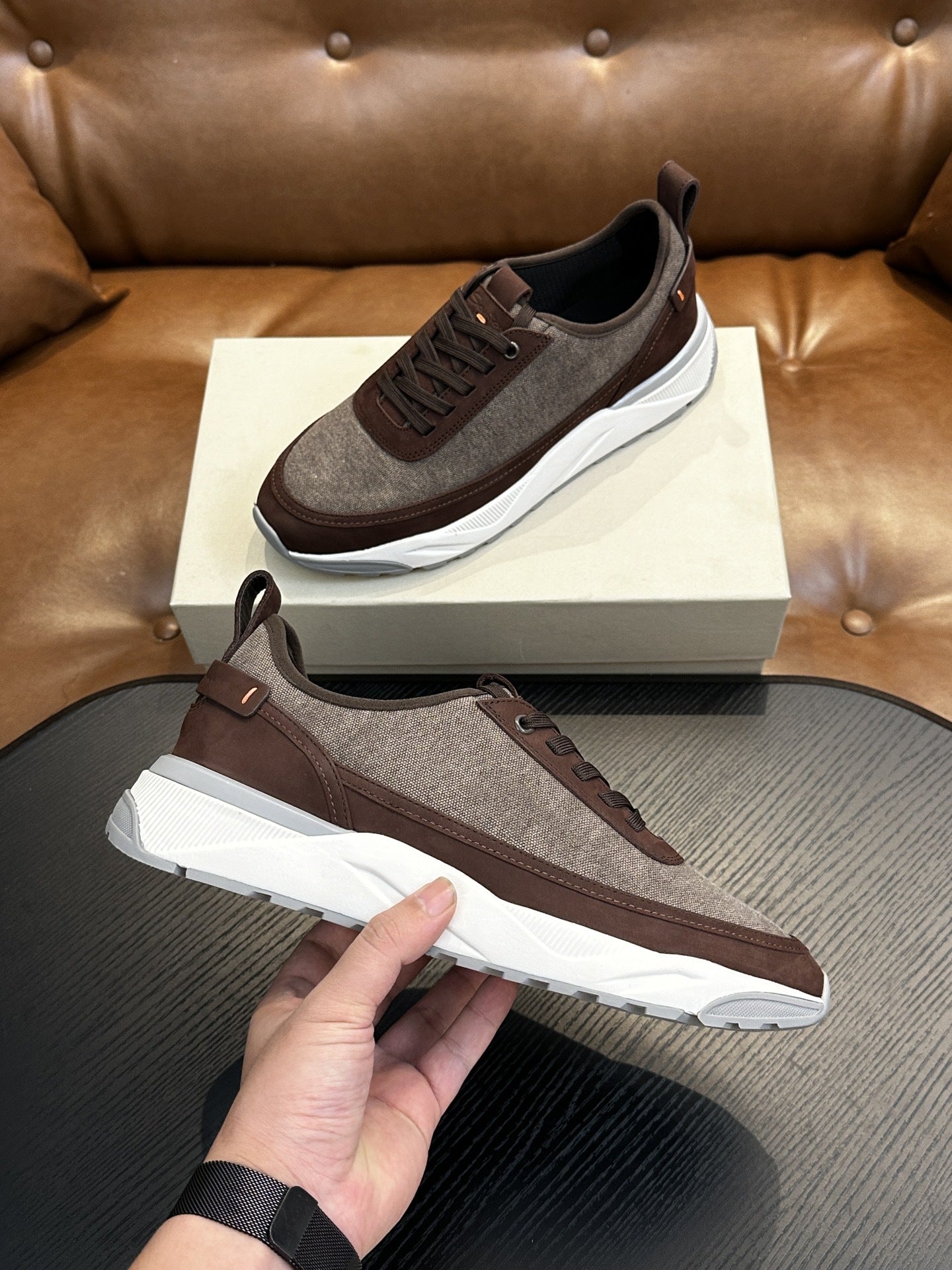 European High - End Men's Casual Sneakers 2025 Spring and Autum New Nubuck Leather Breathable Thick - Soled Height - Increasing Sports Shoes - Alsy store
