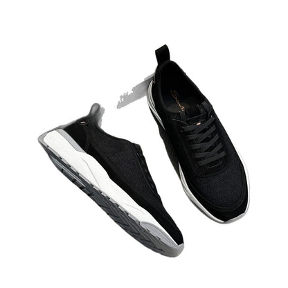 European High - End Men's Casual Sneakers 2025 Spring and Autum New Nubuck Leather Breathable Thick - Soled Height - Increasing Sports Shoes - Alsy store