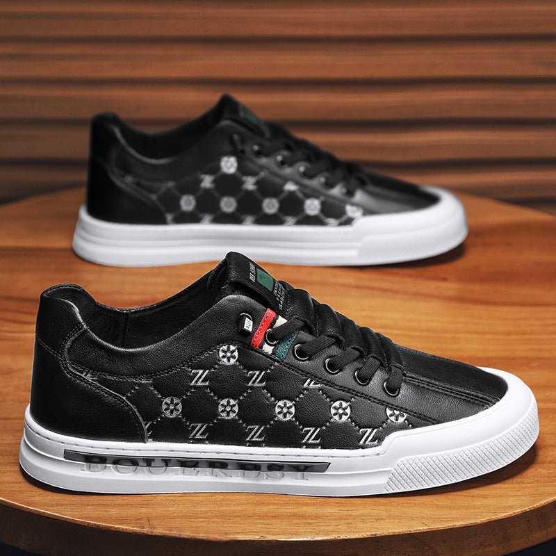 European Station Four Seasons Casual Men's Shoes Genuine Leather Trendy Youth Summer All - match Sneakers Slip - on Lazy Shoes - Alsy store