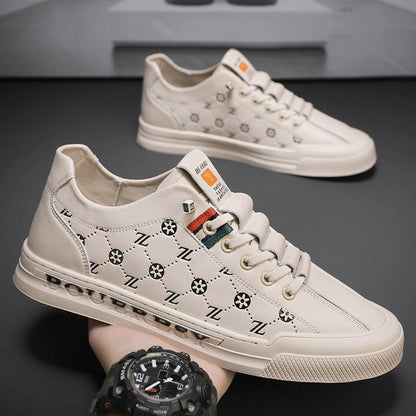 European Station Four Seasons Casual Men's Shoes Genuine Leather Trendy Youth Summer All - match Sneakers Slip - on Lazy Shoes - Alsy store