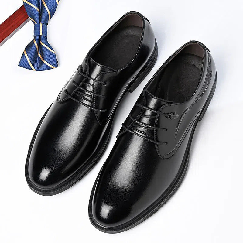 Men's Business Leather Shoes Men's Black Casual Genuine Cowhide Formal Wear Korean Fashion Shoes