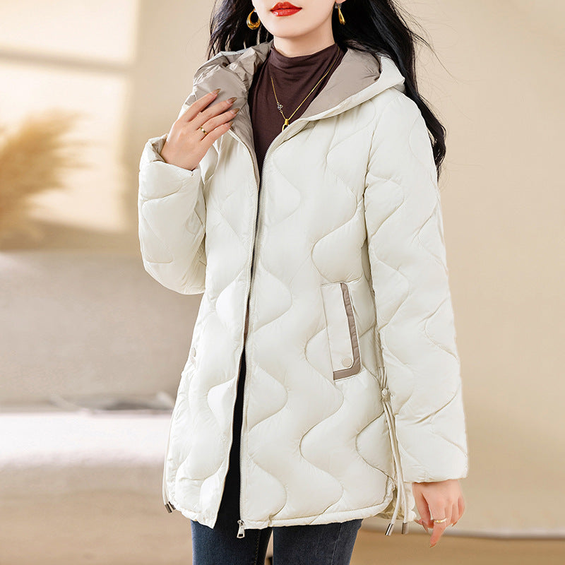 Winter Disposable Cotton-padded Coat For Women Padded Down Jacket Korean Style Mid-length Warm Jacket For Women