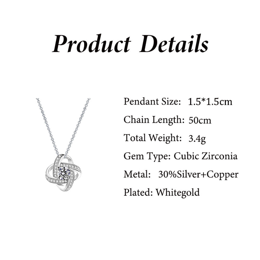 Full Diamond Silver Pendant Necklace Eternal Star Gift For Wife Holiday Gift - Alsy store