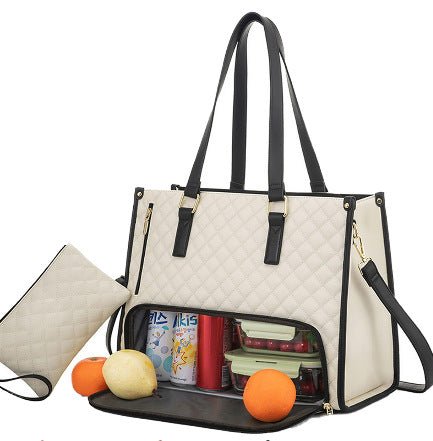 Fashionable Lunch Tote Bag Women's Thermal Insulation Lunch Box Leak - proof Crossbody Computer Storage Bag Quilted Large Capacity Handbag With Purse - Alsy store