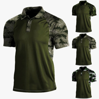 Polo Shirt Lapel Zipper Short-sleeved T-shirt Men - Alsy store