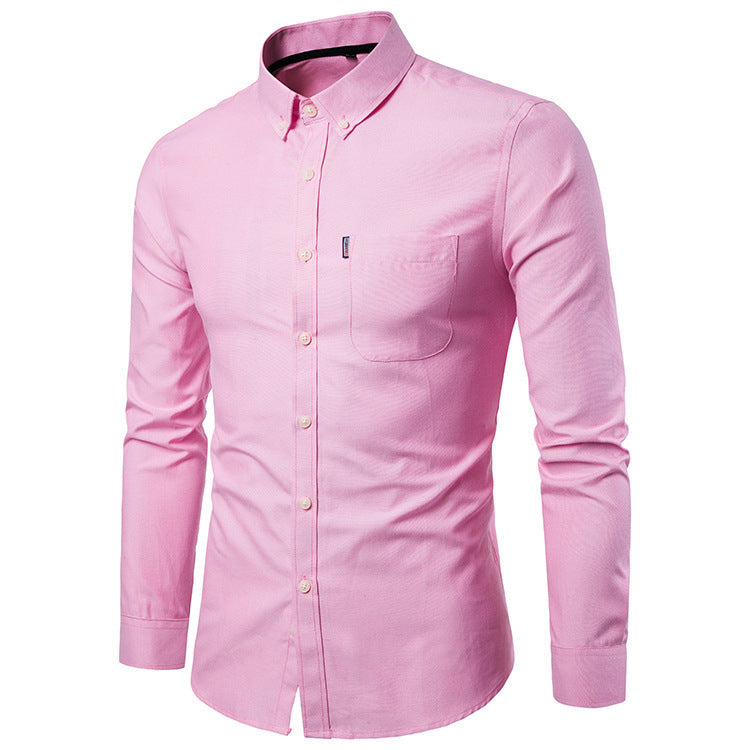 Men S Shirts Korean Men Slim Long Sleeve Dress Shirt - Alsy store