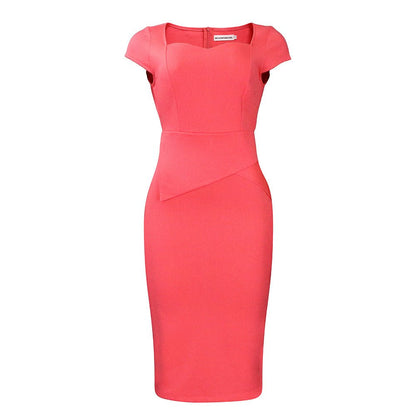 Solid Color Sheath Work Dress - Alsy store