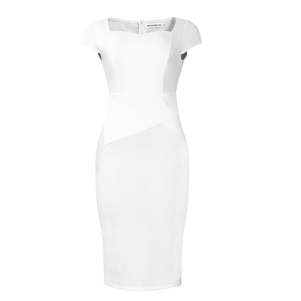 Solid Color Sheath Work Dress - Alsy store