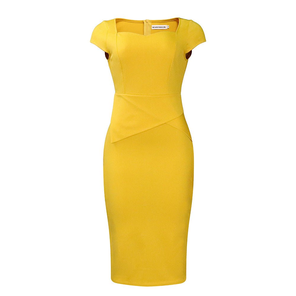 Solid Color Sheath Work Dress - Alsy store