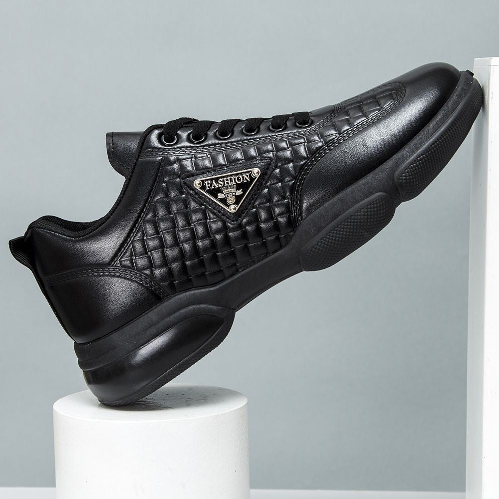 Spring and Autumn 2025 New Leather Shoes Sports Casual Men's Shoes All - match Thick - soled Anti - slip Wear - resistant Leather Men's Work Shoes - Alsy store