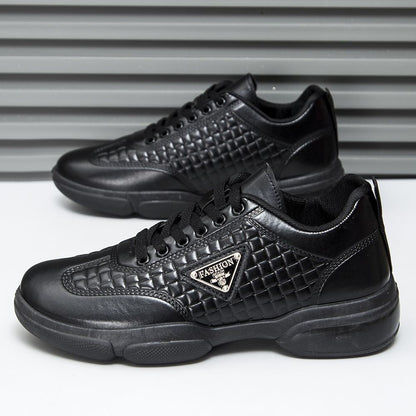 Spring and Autumn 2025 New Leather Shoes Sports Casual Men's Shoes All - match Thick - soled Anti - slip Wear - resistant Leather Men's Work Shoes - Alsy store