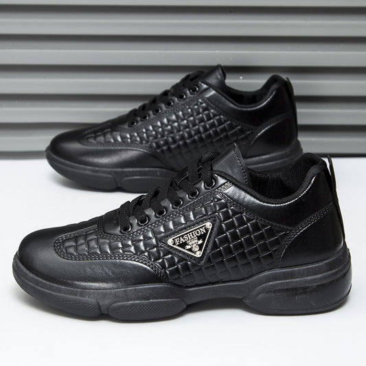 Spring and Autumn 2025 New Leather Shoes Sports Casual Men's Shoes All - match Thick - soled Anti - slip Wear - resistant Leather Men's Work Shoes - Alsy store