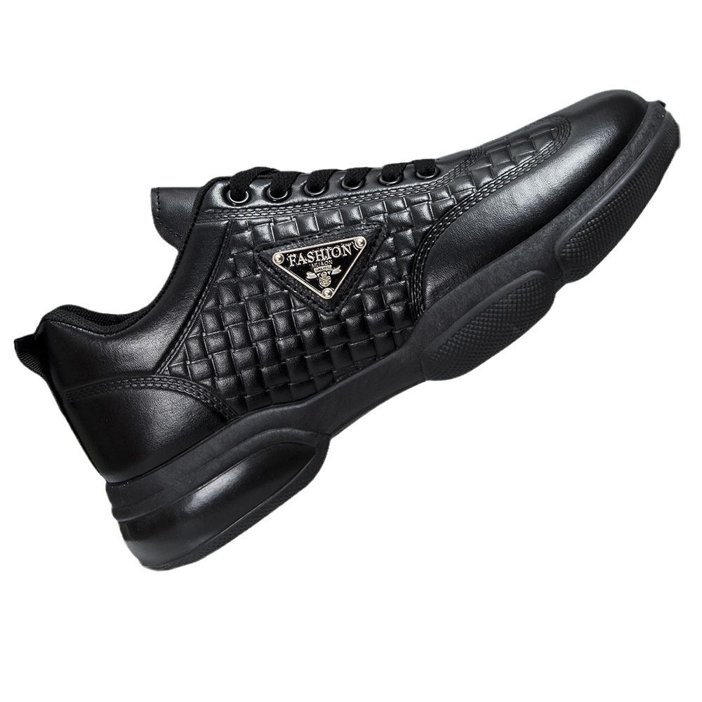 Spring and Autumn 2025 New Leather Shoes Sports Casual Men's Shoes All - match Thick - soled Anti - slip Wear - resistant Leather Men's Work Shoes - Alsy store