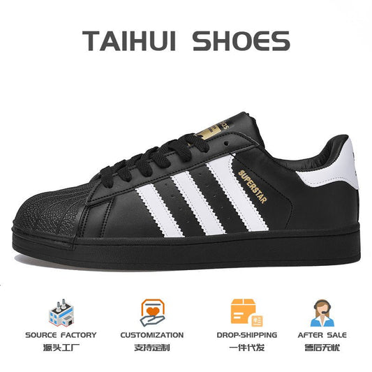 Summer New Korean Style Sports Casual Men's Shoes Couple's Board Shoes Breathable Internet Popular Men's Shell Head White Trendy Shoes - Alsy store